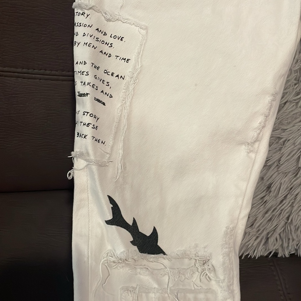 Zara Basic “Limited Edition” White Design Jeans S… - image 3